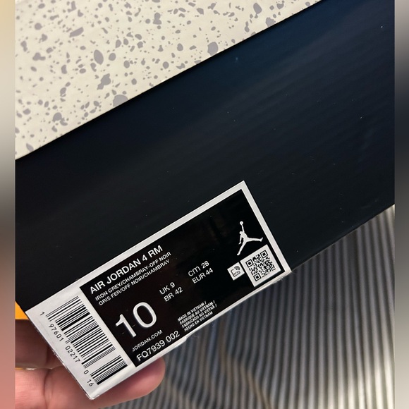 #Exclusive #Jordan4 #RM #IronGrey #Size 10 #WithBox #LikeNew - Picture 9 of 11